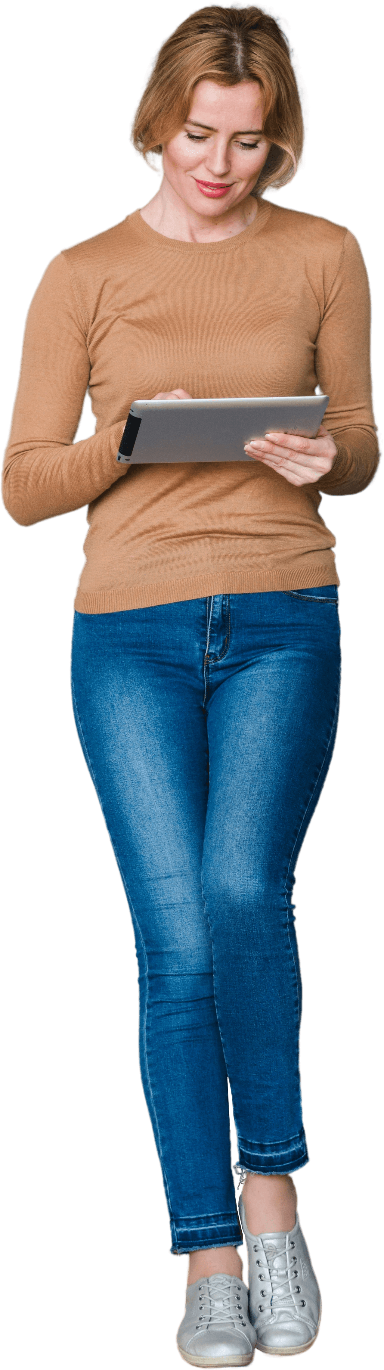 Woman holding tablet